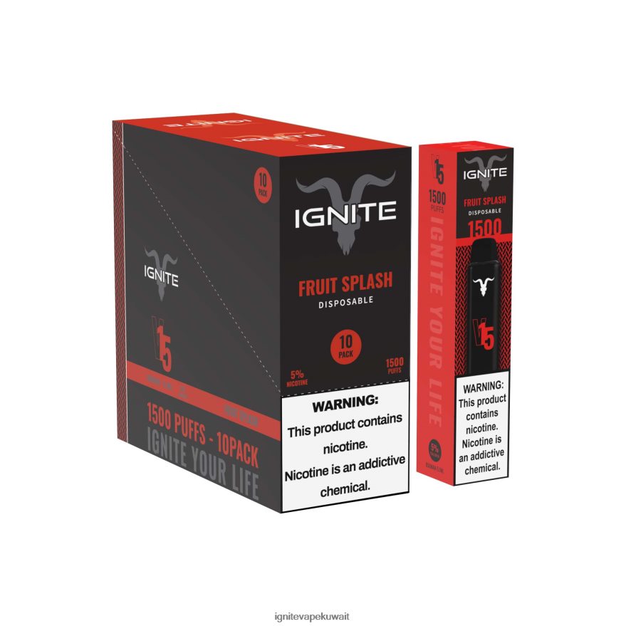 684H28100 IGNITE V15 قلم فيب 10 عبوات دفقة الفاكهة - Ignite Disposable Vape