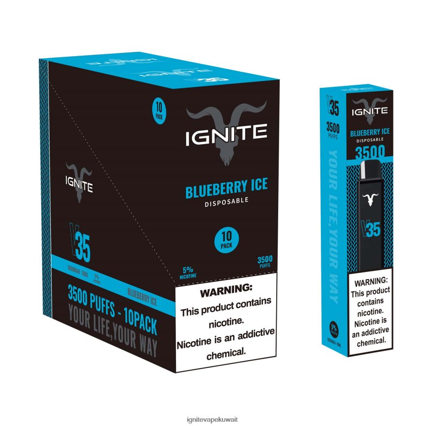684H28119 IGNITE V35 قلم فيب 10 عبوات جليد التوت - Ignite Puff Price