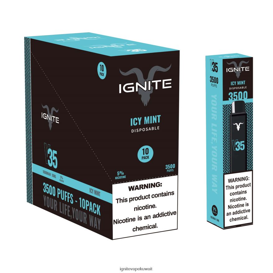 684H28123 IGNITE V35 قلم فيب 10 عبوات النعناع الجليدي - Ignite Vape Shop