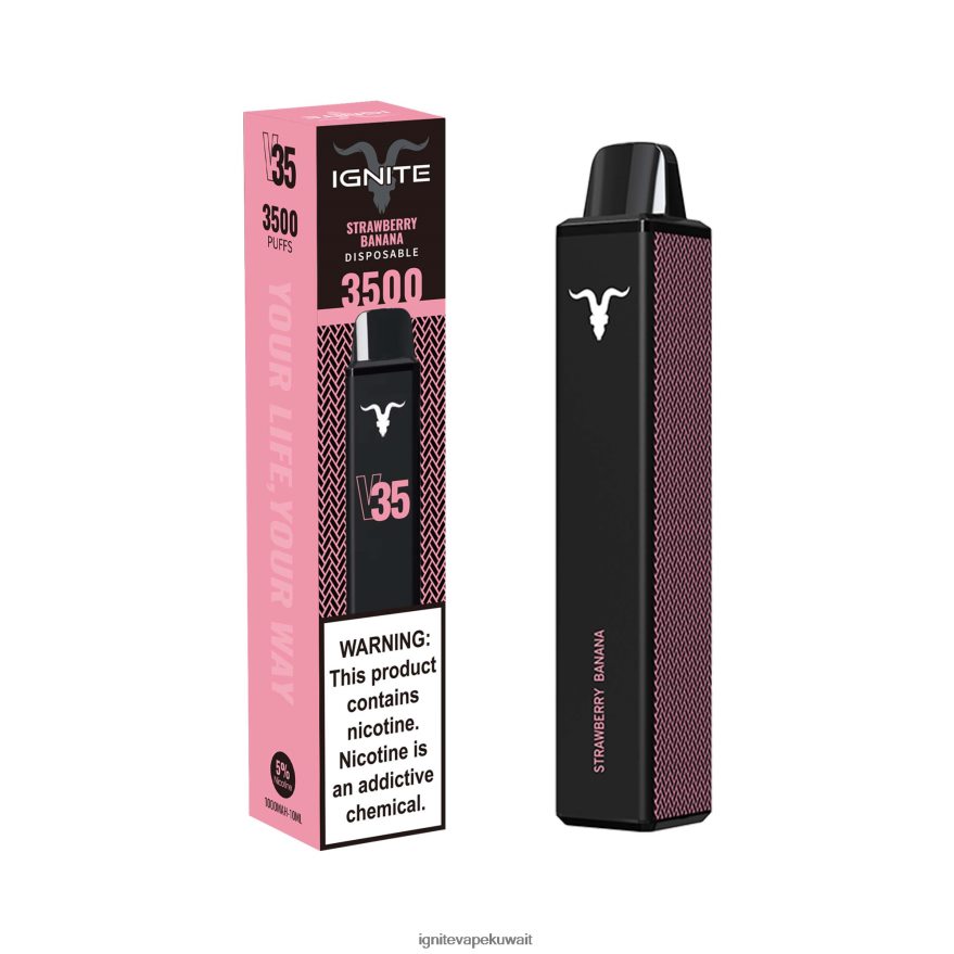 684H28139 IGNITE V35 قلم vape الموز بالفراولة - Ignite Puff Price