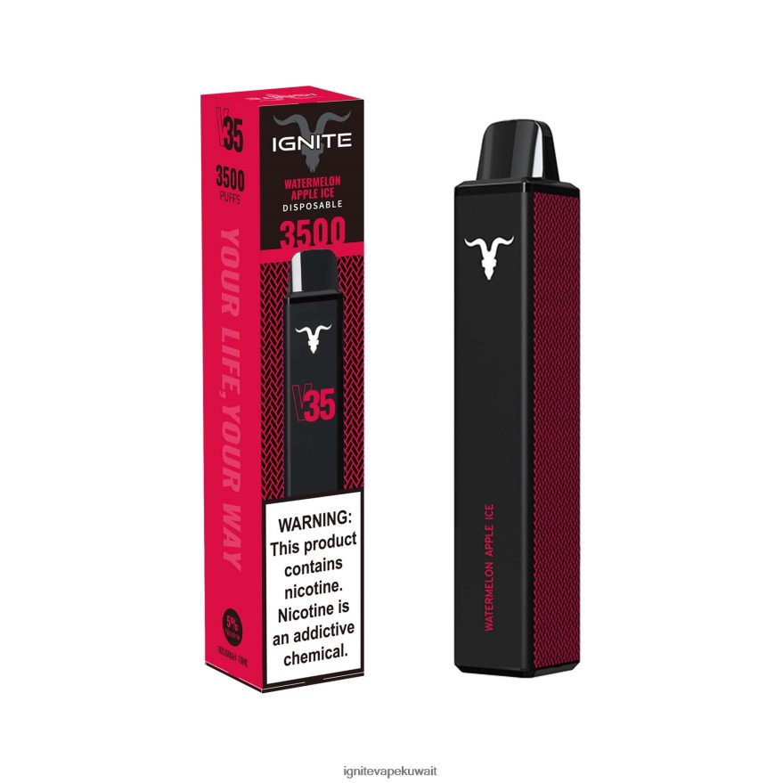 684H28140 IGNITE V35 قلم vape ثلج التفاح بالبطيخ - Ignite Disposable Vape