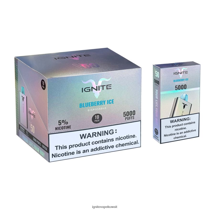 684H28142 IGNITE V50 قلم فيب 10 عبوات جليد التوت - Ignite Vape Kuwait