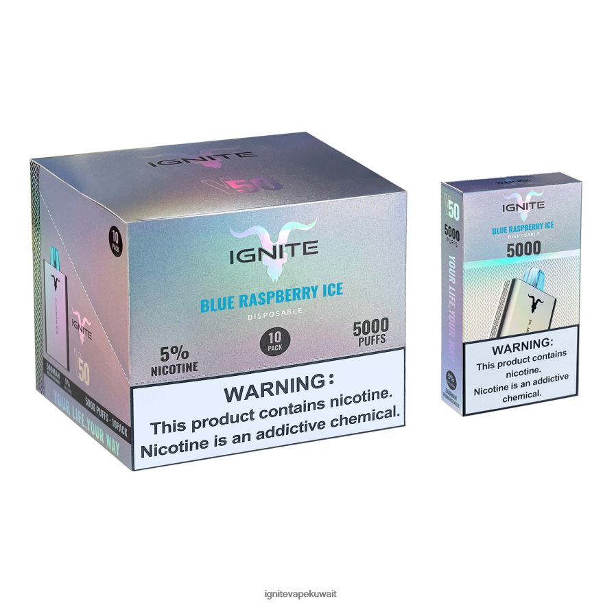 684H28144 IGNITE V50 قلم فيب 10 عبوات جليد التوت الأزرق - Ignite Vape Price