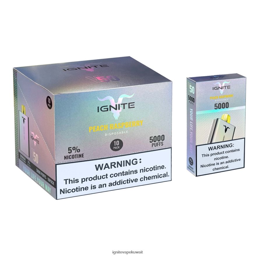 684H28147 IGNITE V50 قلم فيب 10 عبوات توت الخوخ - Ignite Pods for Sale