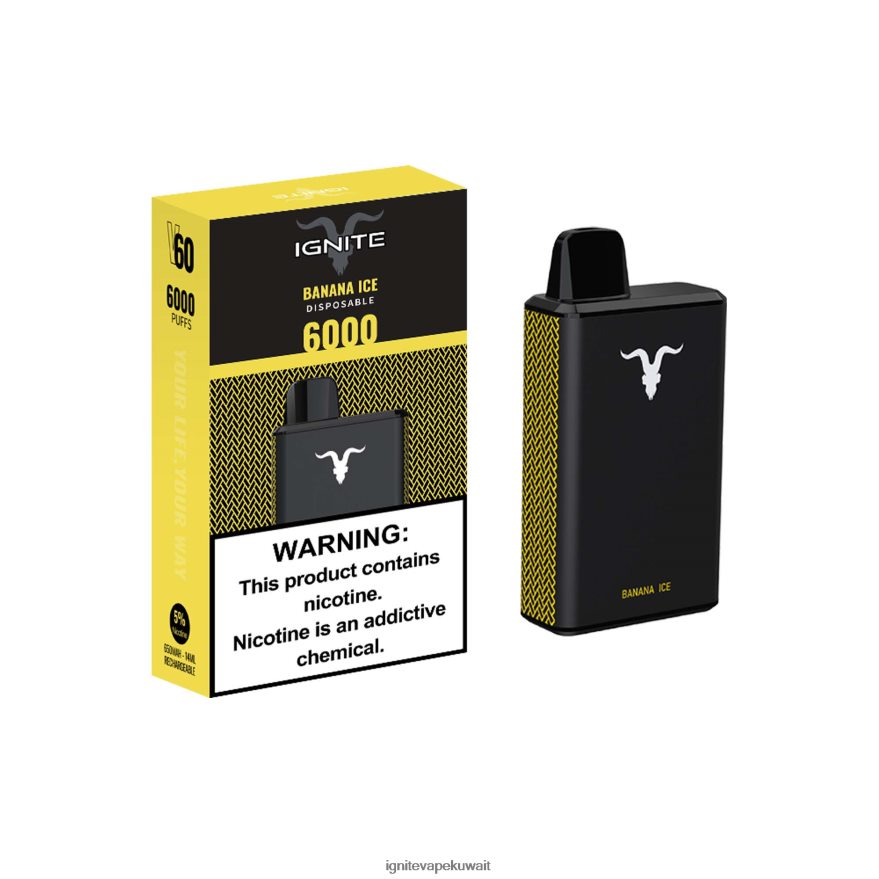 684H282 IGNITE V60 قلم vape جليد الموز - Ignite Vape Kuwait