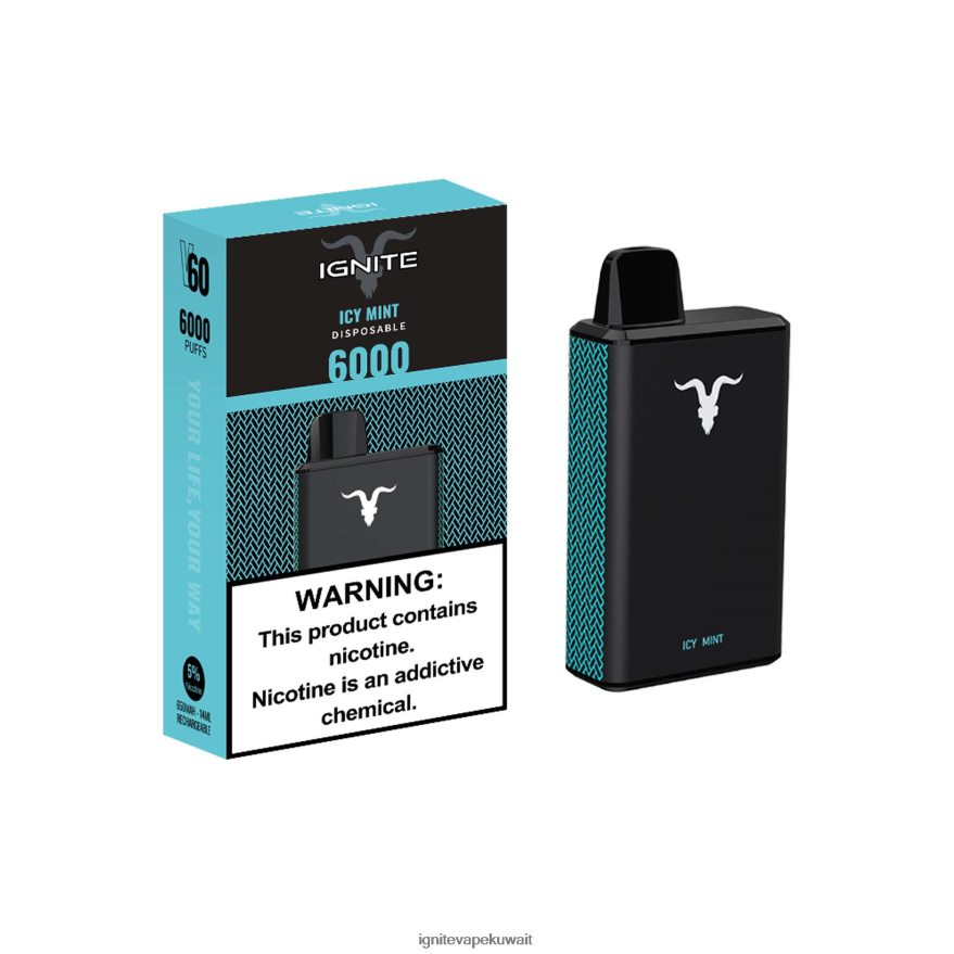 684H2833 IGNITE V60 قلم vape النعناع الجليدي - Ignite Vape Shop