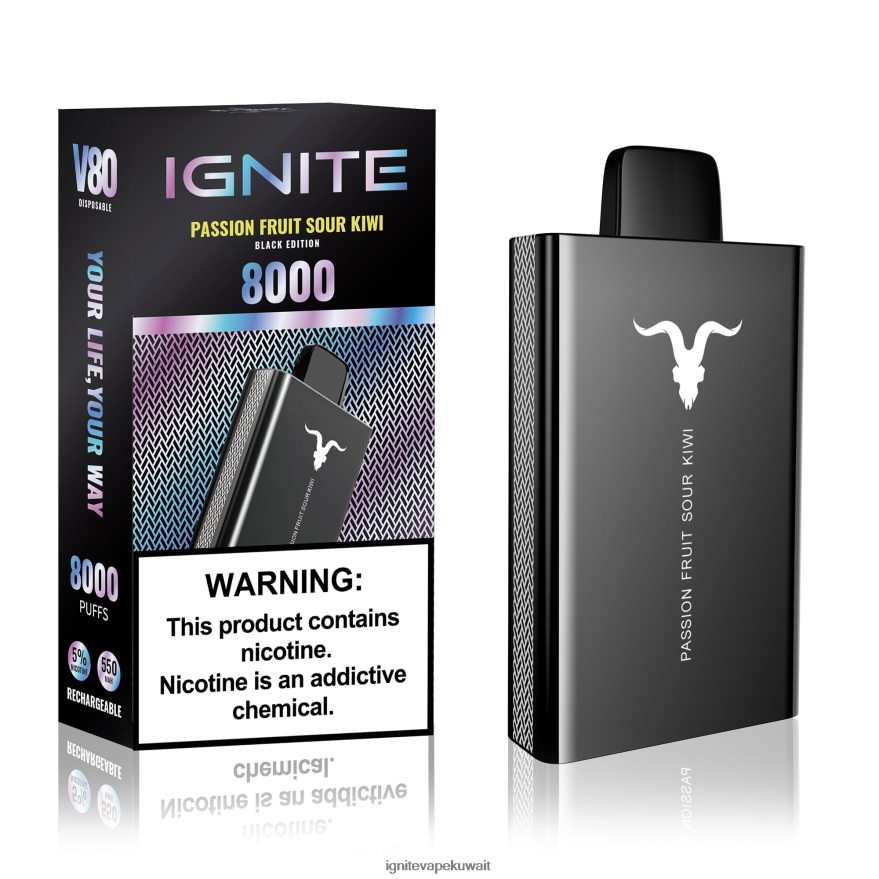 684H2849 IGNITE V80 قلم vape فاكهة الباشن كيوي الحامضة - Ignite Puff Price
