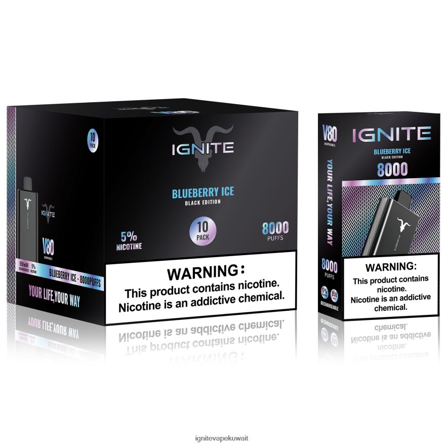 684H2854 IGNITE V80 قلم فيب 10 عبوات جليد التوت - Ignite Vape Price