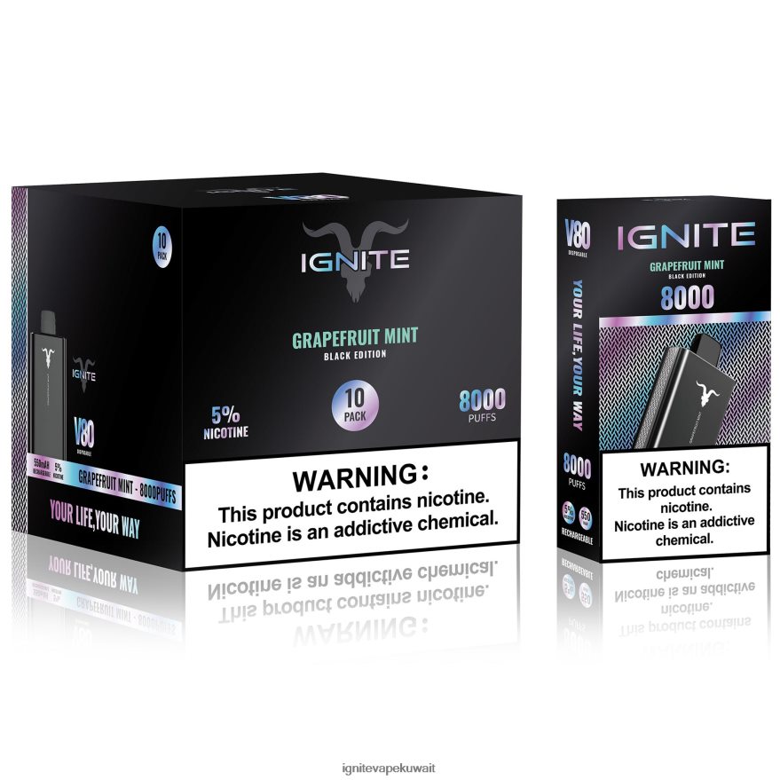 684H2858 IGNITE V80 قلم فيب 10 عبوات نعناع الجريب فروت - Ignite Order Online